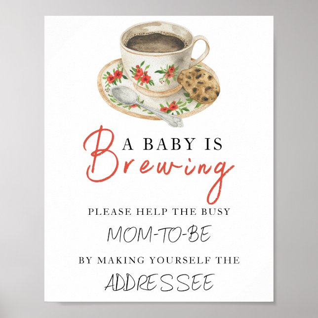 Coffee baby shower - Help the Busy Mom-to-Be  Poster (Vorne)