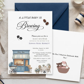Coffee Baby Thema Moderne Babyparty-Einladung Einladung