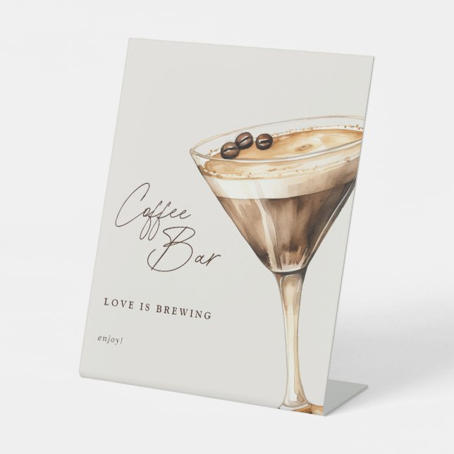 Coffee Bar Brautparty Espresso Martini Sockelschild (Vorderseite)