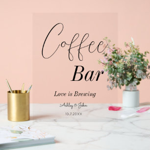 Coffee Bar Hochzeit Brautparty   Acrylschild