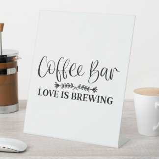 Coffee Bar Love Is Brewing Sockelschild