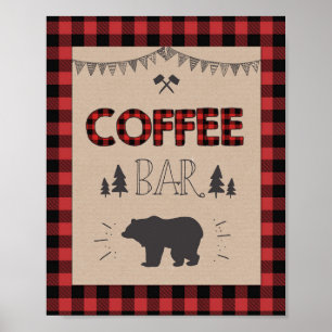 Coffee Bar Sign Lumberjack Kaffeetischschild Poster