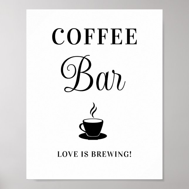 Coffee Bar Wedding Sign Poster (Vorne)