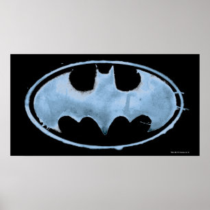 Coffee Bat Symbol - Blue Poster
