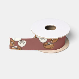 Coffee bean and cup seamless pattern brown backgro satinband