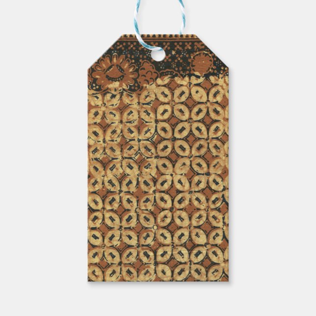 Coffee Bean Batik Art Design Geschenkanhänger (Vorderseite)