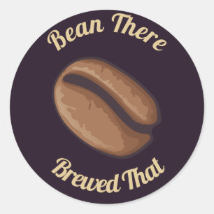 Coffee Bean Icon Runder Aufkleber