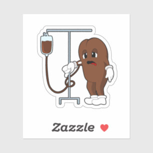 Coffee bean with Coffee pot Aufkleber