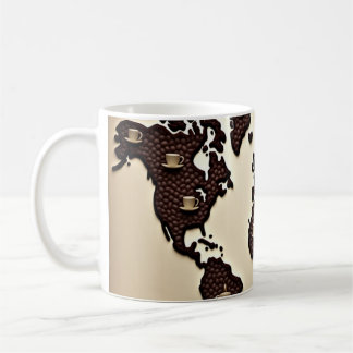 Coffee beans map design kaffeetasse