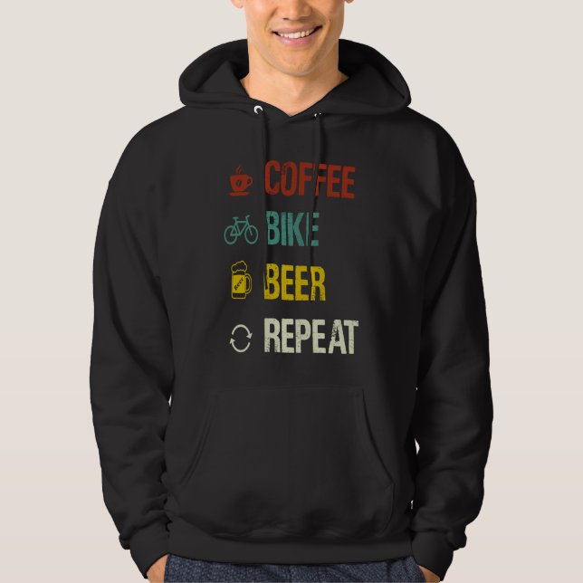 Coffee Bike Beer Repeat  Cycling Hoodie (Vorderseite)