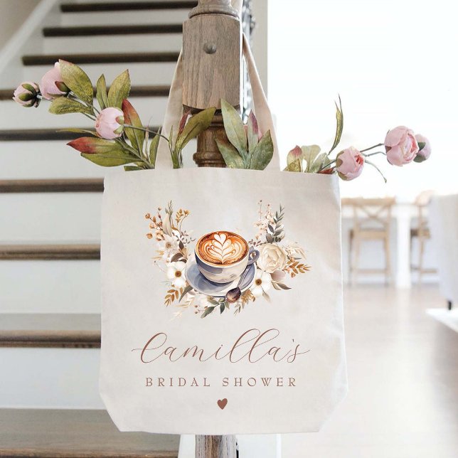 Coffee Boho Floral Brautparty Tragetasche (Von Creator hochgeladen)