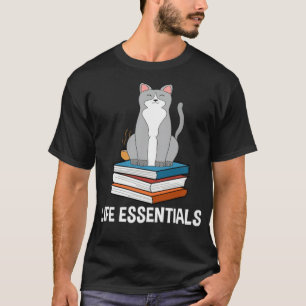 Coffee Books Cat heart barista c T-Shirt