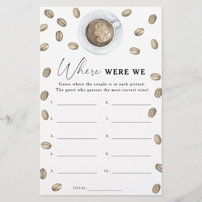 Coffee Brautparty Wo waren wir? (Vorderseite)