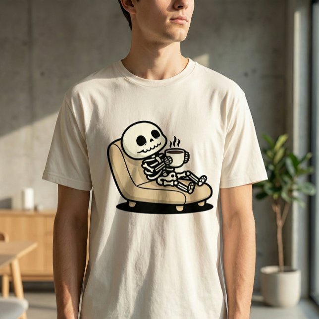 Coffee Break – Grim Reaper Dark Humor Coffee T-Shirt (Von Creator hochgeladen)