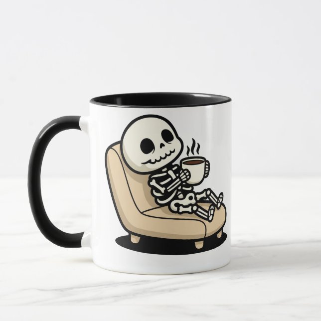 Coffee Break – Grim Reaper Dark Humor Coffee Tasse (Links)