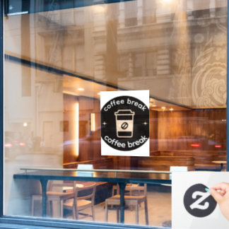 Coffee Break Vinyl Window Decal | Coffee Shop Deco Fensteraufkleber