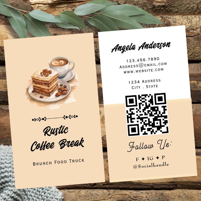 Coffee Breakfast Theme QR Code and Website Visitenkarte (Von Creator hochgeladen)