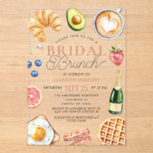 Coffee Bridal Brunch Brautparty Acryleinladungen