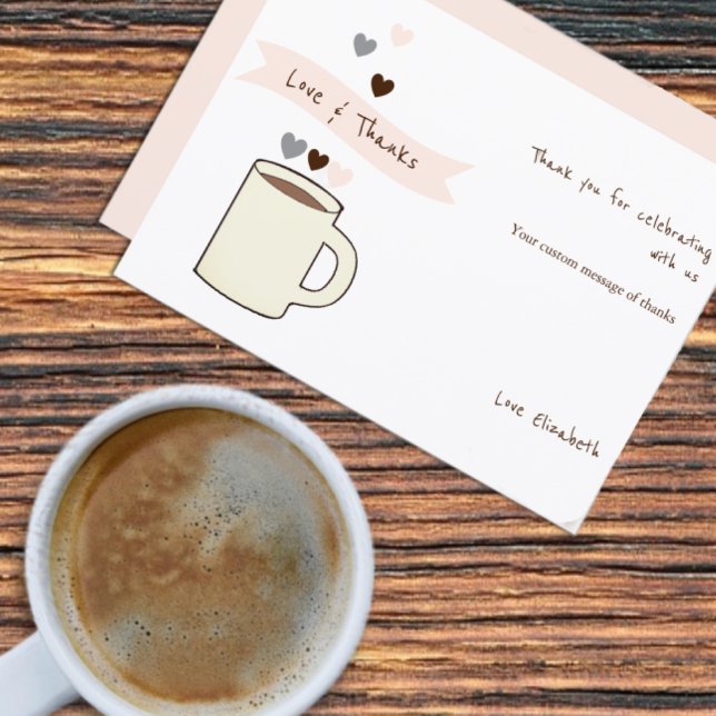 Coffee Bridal Shower Dankeskarte (Von Creator hochgeladen)