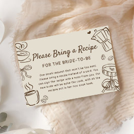 Coffee Bridal Shower Recipe Request Begleitkarte