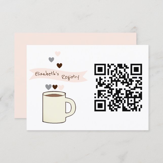 Coffee Bridal Shower Registry Begleitkarte (Vorne/Hinten)