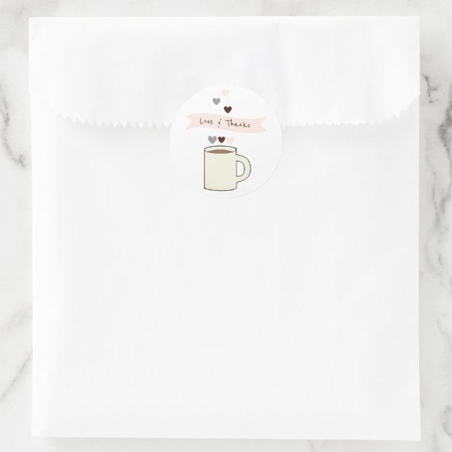 Coffee Bridal Shower Runder Aufkleber (Tasche)