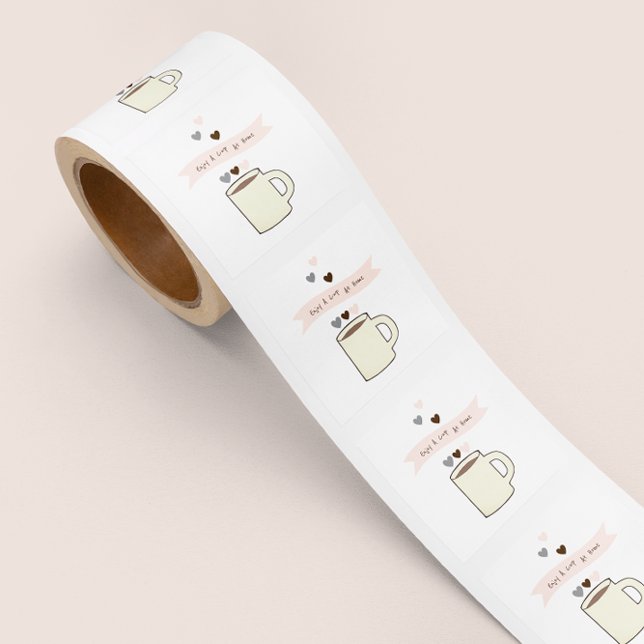 Coffee Bridal Shower Take Home Coffee Quadratischer Aufkleber (Von Creator hochgeladen)