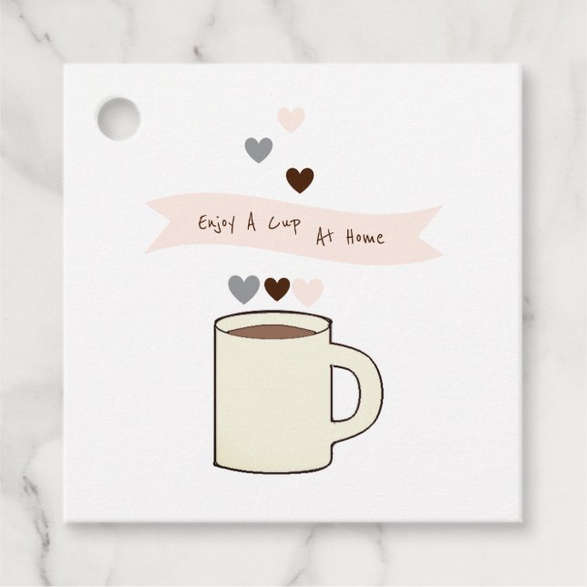 Coffee Bridal Shower Take Home Geschenkanhänger (Vorderseite)