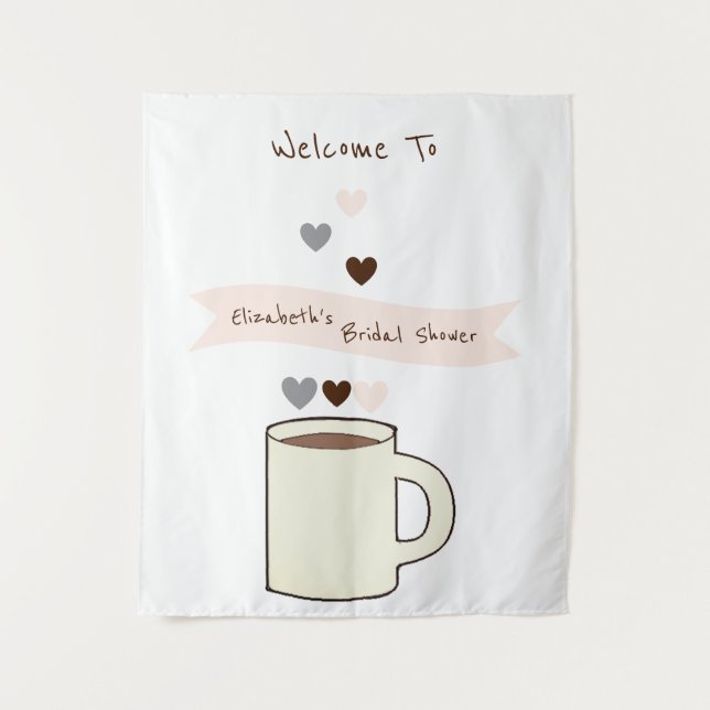 Coffee Bridal Shower Wandteppich (Vorderseite)