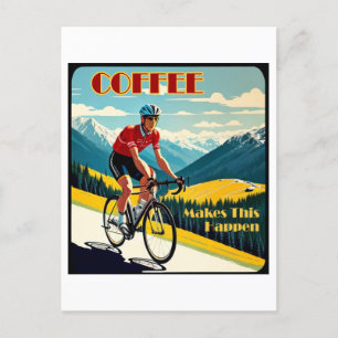 Coffee bringt dies ins Rollen Cycling Postkarte