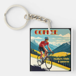 Coffee bringt dies ins Rollen Cycling Schlüsselanhänger
