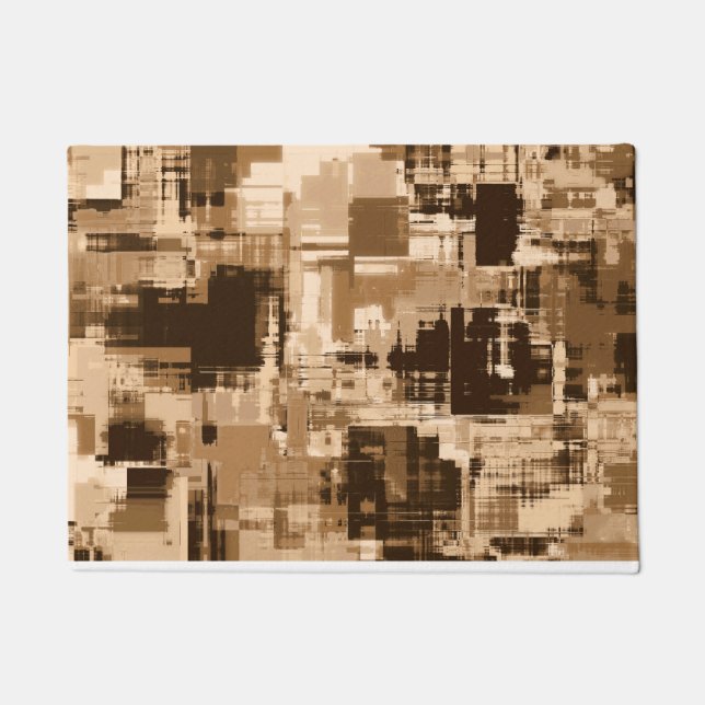 Coffee Brown Abstrakt Trendy Fußmatte (Vorderseite)
