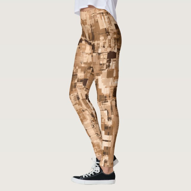Coffee Brown Abstrakt Trendy Leggings (Links)