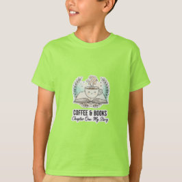 Coffee & Bücher Kinder T-Shirt | Süße Leseliebhabe