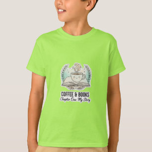 Coffee & Bücher Kinder T-Shirt Süße Leseliebhabe