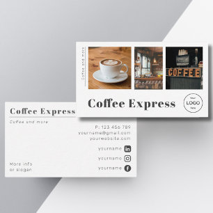 Coffee Café Bar Restaurant Foto Business Card Visitenkarte