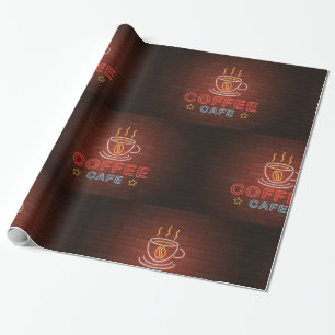 Coffee Café Neon Sign Geschenkpapier