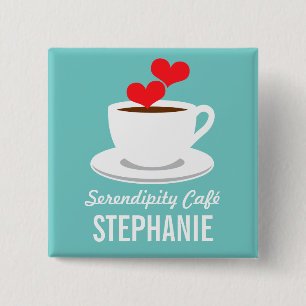 Coffee Café Shop Custom Employee Name Abzeichen Button