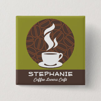 Coffee Café Shop Custom Employee Name Abzeichen Button