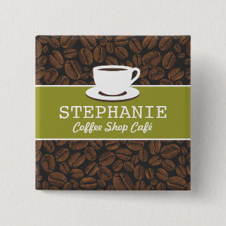 Coffee Café Shop Custom Employee Name Abzeichen Button