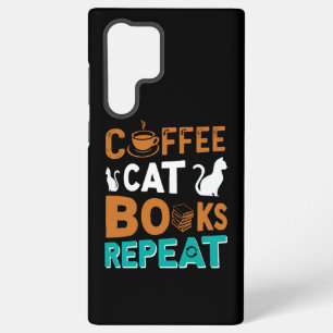 Coffee Cat Bücher Wiederholung, Leser und Kaffeeli Samsung Galaxy Hülle