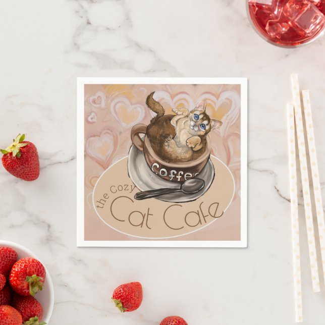 Coffee Cat Cafe   Serviette (Beispiel)