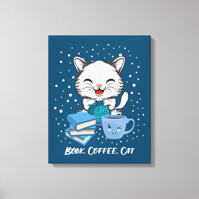 Coffee Cat Canvas Print Leinwanddruck (Vorderseite)