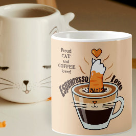 Coffee Cat Lover Rustic Neutral Tones Funny Kaffeetasse