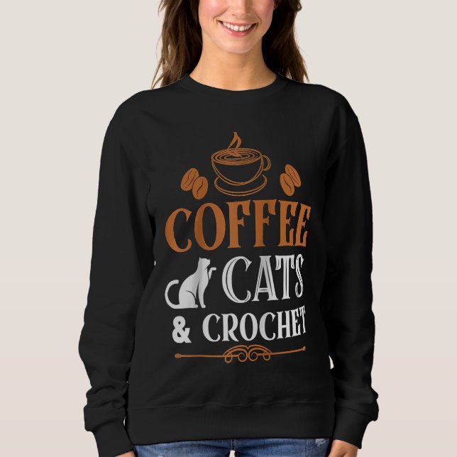 Coffee Cats and Crochet  Arts and Crafts Raglan Ba Sweatshirt (Vorderseite)