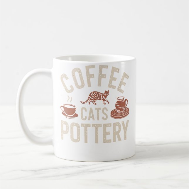 Coffee Cats Töpferei Kaffeetasse (Links)