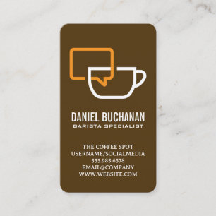 Coffee Chat Talk Logo Café Restaurant Visitenkarte