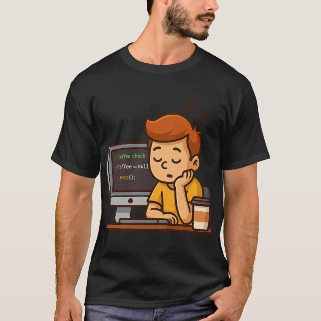 Coffee Check – Funny Programmer T-Shirt (Vorderseite)