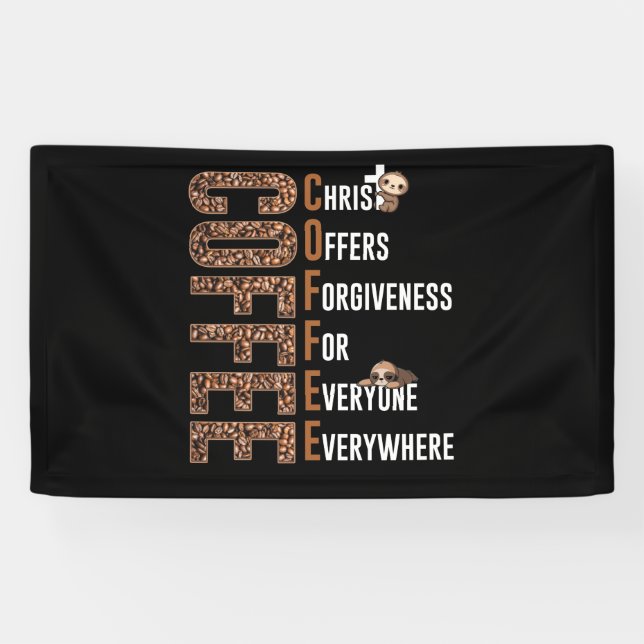 Coffee Christ Offers Forgiveness For Everyone Banner (Horizontal)