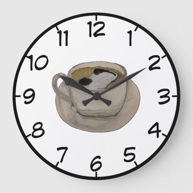 Coffee-Clock Große Wanduhr (Vorderseite)